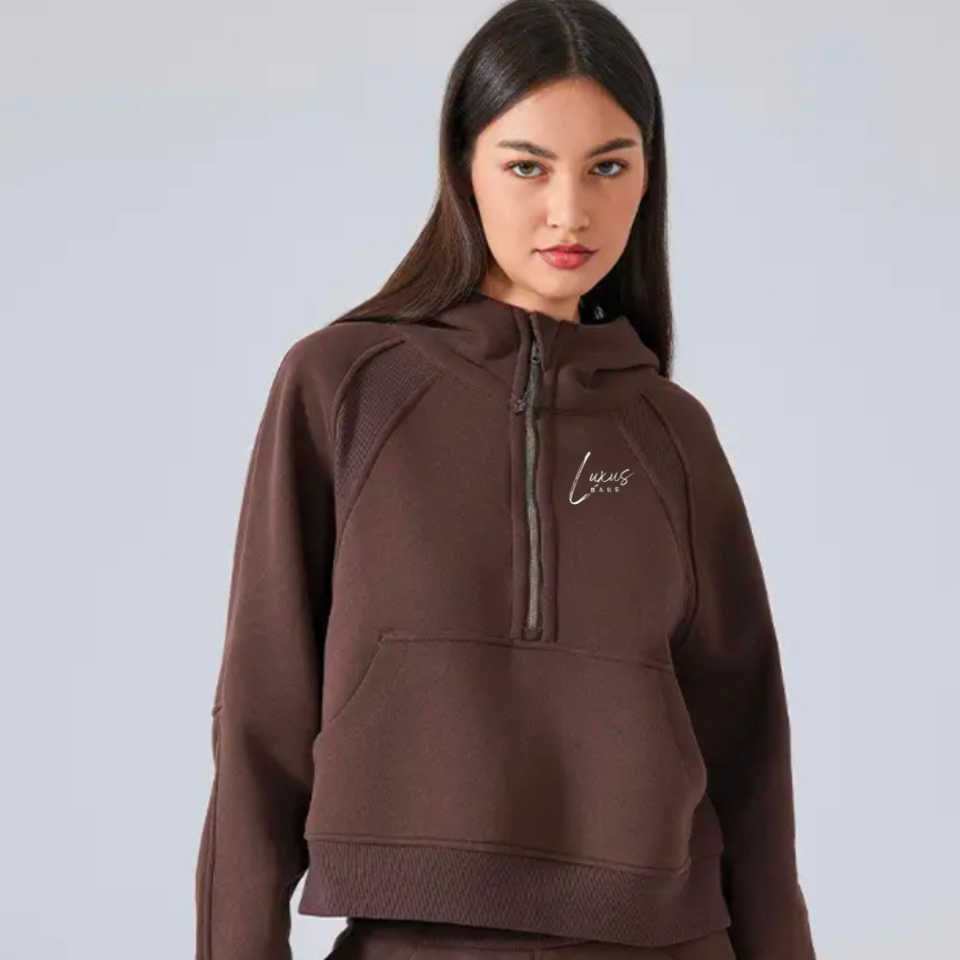 LUXUS COZY 1/2 ZIP HOODIE